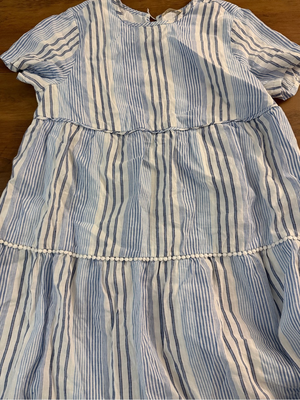 Blue and White Striped Maxi Dress - Lightweight Tiered Summer Dress